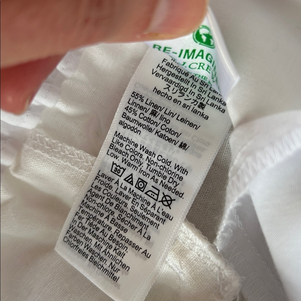 J. Crew white linen/cotton pull on casual sailor office pants loose tapered 12​ - Picture 4 of 10